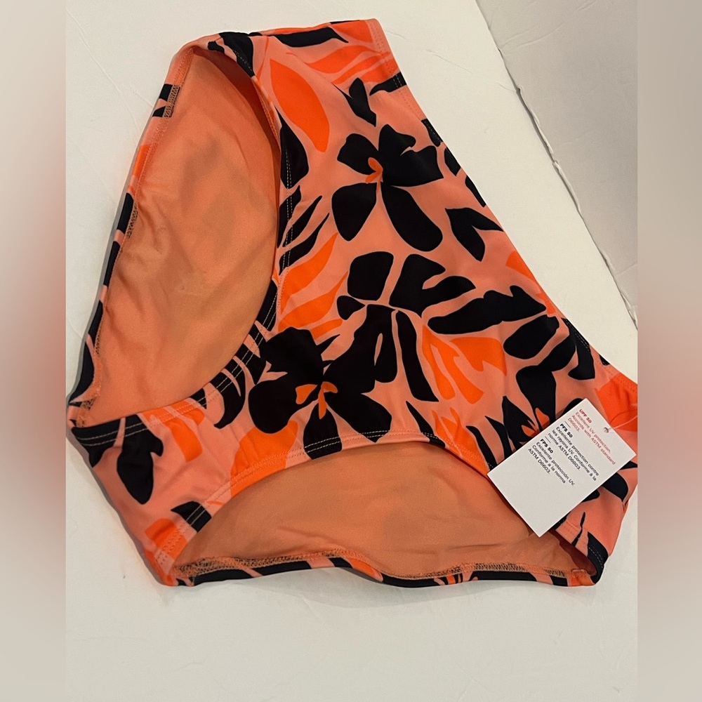 Old Navy High Waisted Bikini Swim Bottoms M Feeling Peachy Beach Tropical Medium